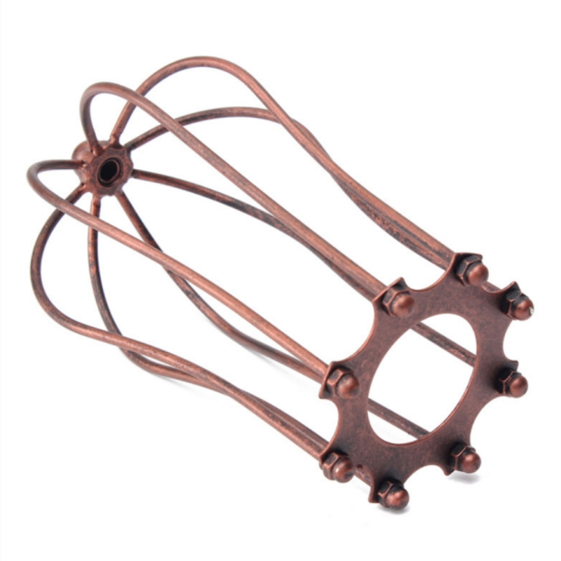 E27 schaduw zwart afgewerkt ijzeren edison lampenkap vintage verlichting kooi schaduw met fitting DIY lampaccessoires