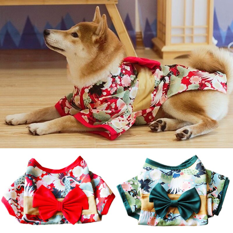 Festival formel chien de compagnie Costume National pour petits chiens moyens Style japonais chiot chat vêtements bouledogue français Shiba Inu Kimono