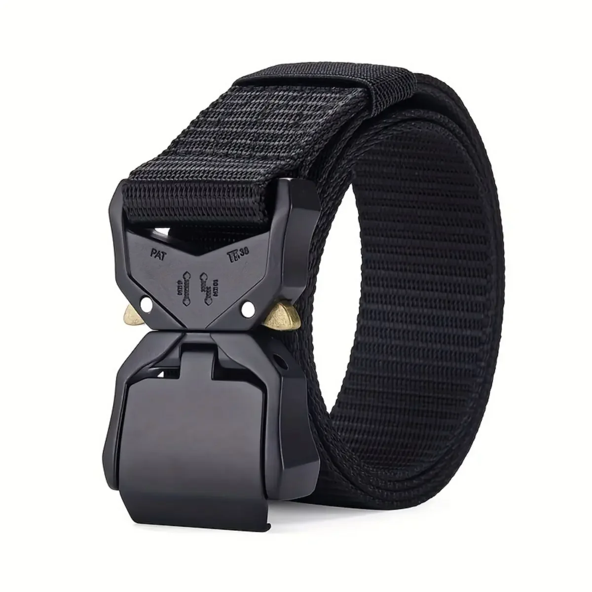 Cinto masculino ao ar livre tático multi-função fivela de liga de náilon cintos de lona esportiva mais grande tamanho longo 125 150 170cm: Preto / 170 cm