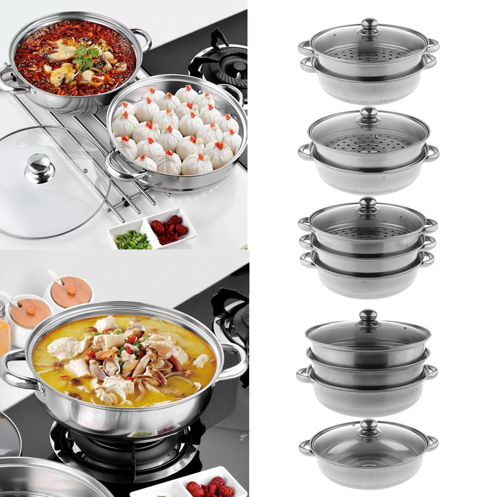 Non Stick Stainless Steel Cookware Set - Pot,Steamers for Stovetop Induction Cooker