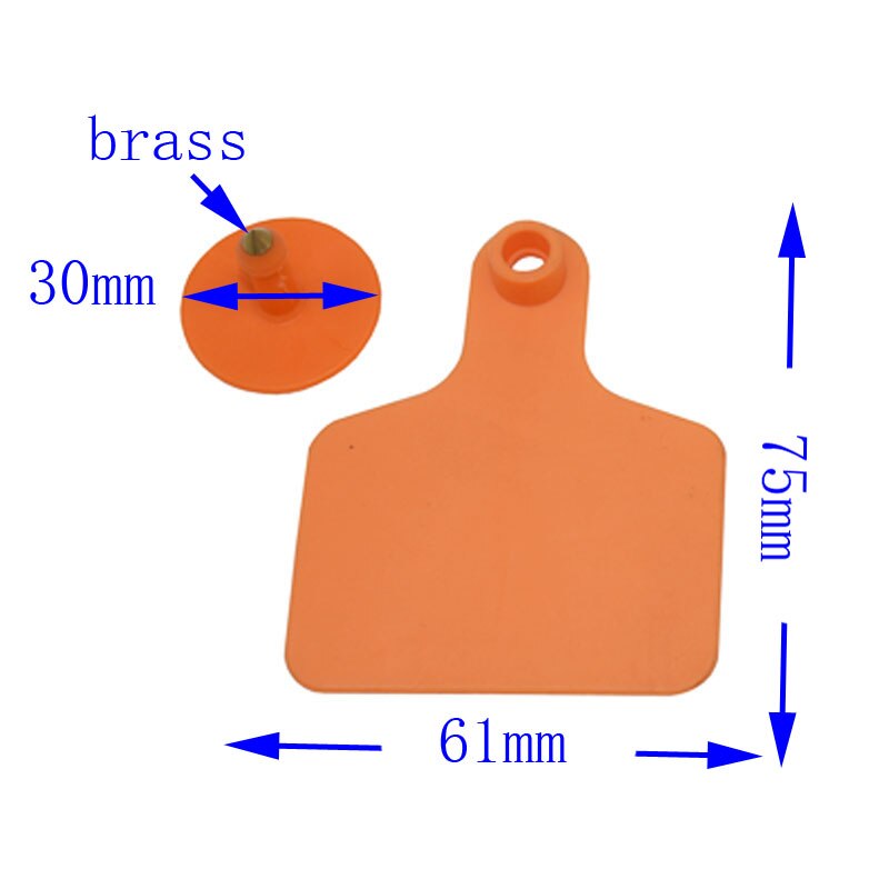 20 zestawów z wysokiej jakości TPU bydła kolczyków i niemy głowy miedzi kolczyki zwierząt gospodarskich identyfikacji karty zwierząt dostaw: Brązowy