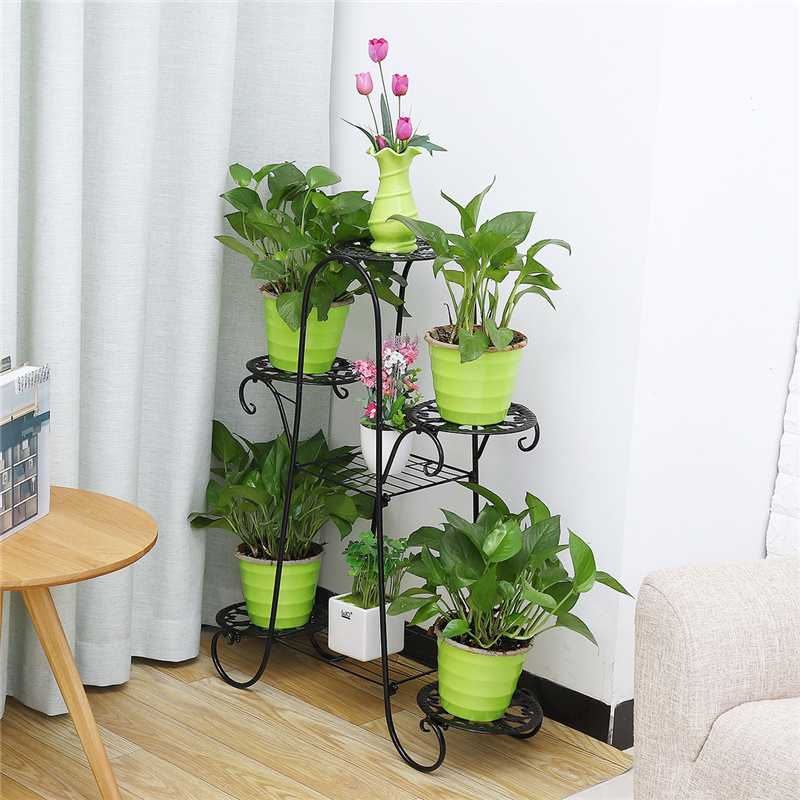 7 camada de ferro planta estande rack vaso de flores titular prateleira do jardim escritório em casa planta interior ao ar livre suculenta prateleira pátio jardim decoração