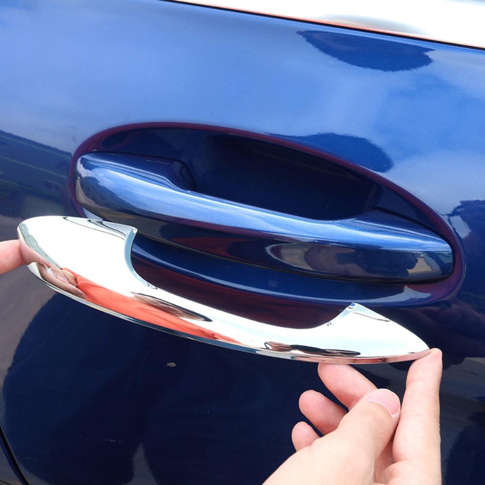 Manija de puerta Exterior cromada para coche, pegatina embellecedora para Mercedes Benz Clase C W205 GLC X253 E Class W213, 4 Uds.