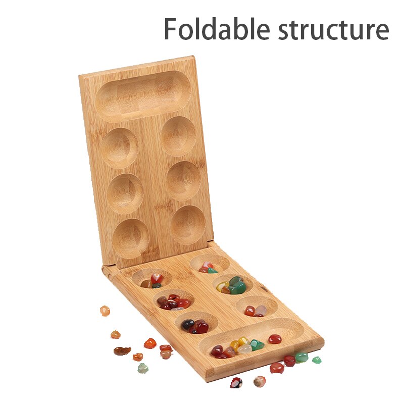 Mancala Afrikaanse Gem Schaken Klassieke Strategie Puzzel Speelgoed Party Game Vouwen Schaakbord Kinderen Educatief Logisch Denken Speelgoed