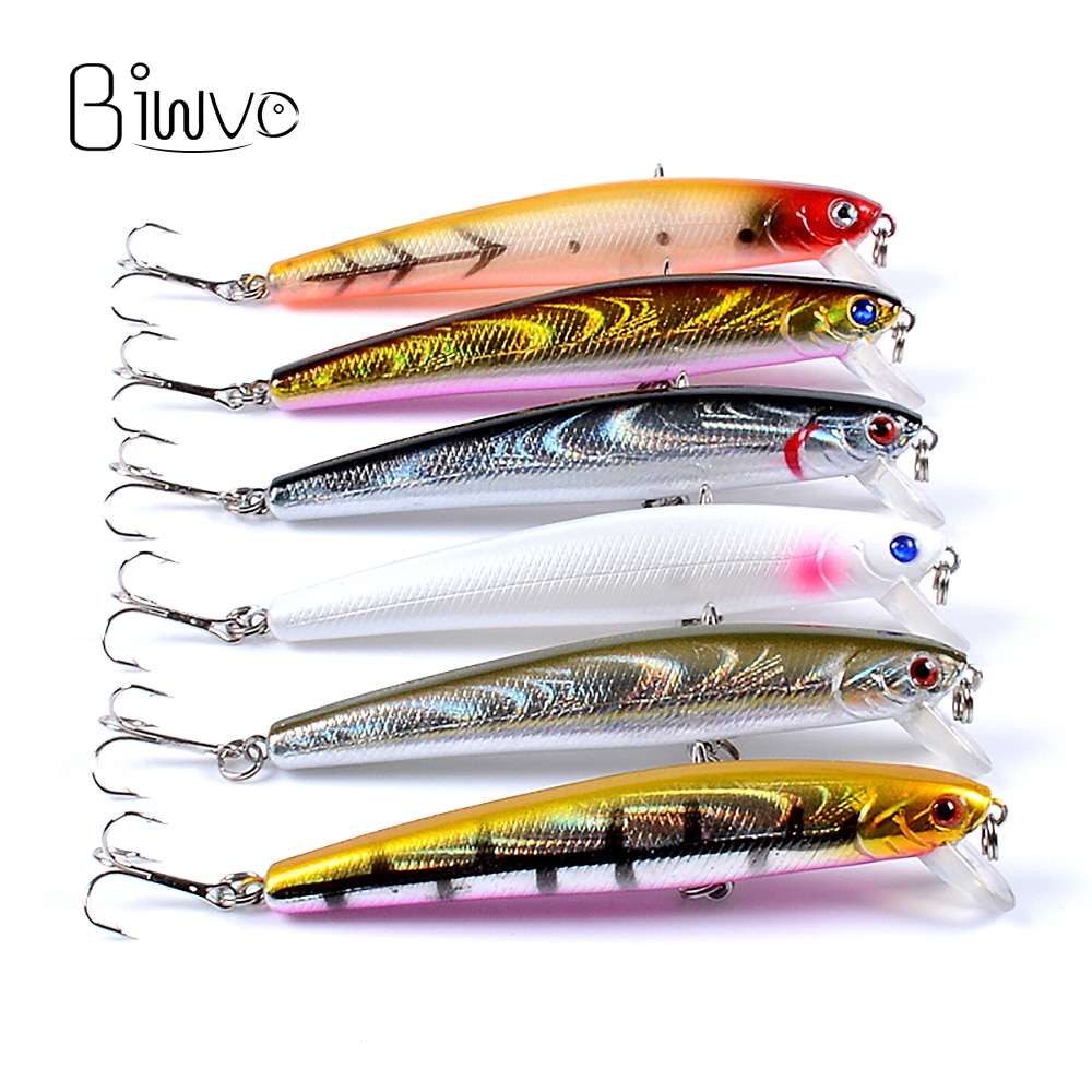 Biwvo Metalen Minnow Crankbaits 9.6cm Karper Vissen Lokt Goederen Voor Vissen Harde Lokken Aas Metal Jig Wobbler Voor Trollen shad