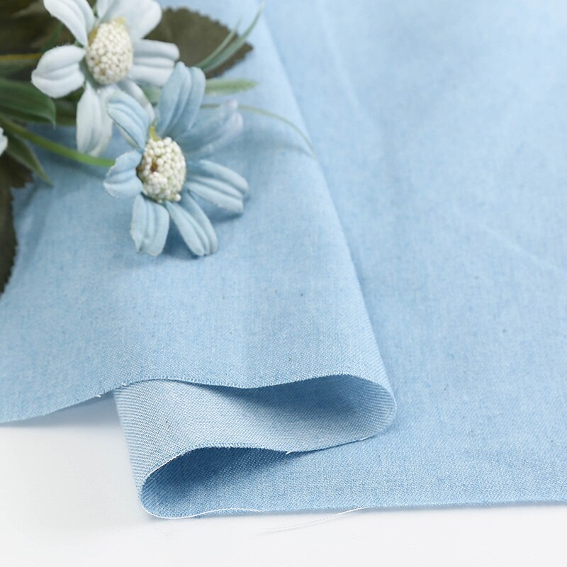 Sommer blød tynd ensfarvet bomuld denim stof til syning tilbehør tøj beklædningsgenstand skjorte nederdel materiale 45*145cm tj4512