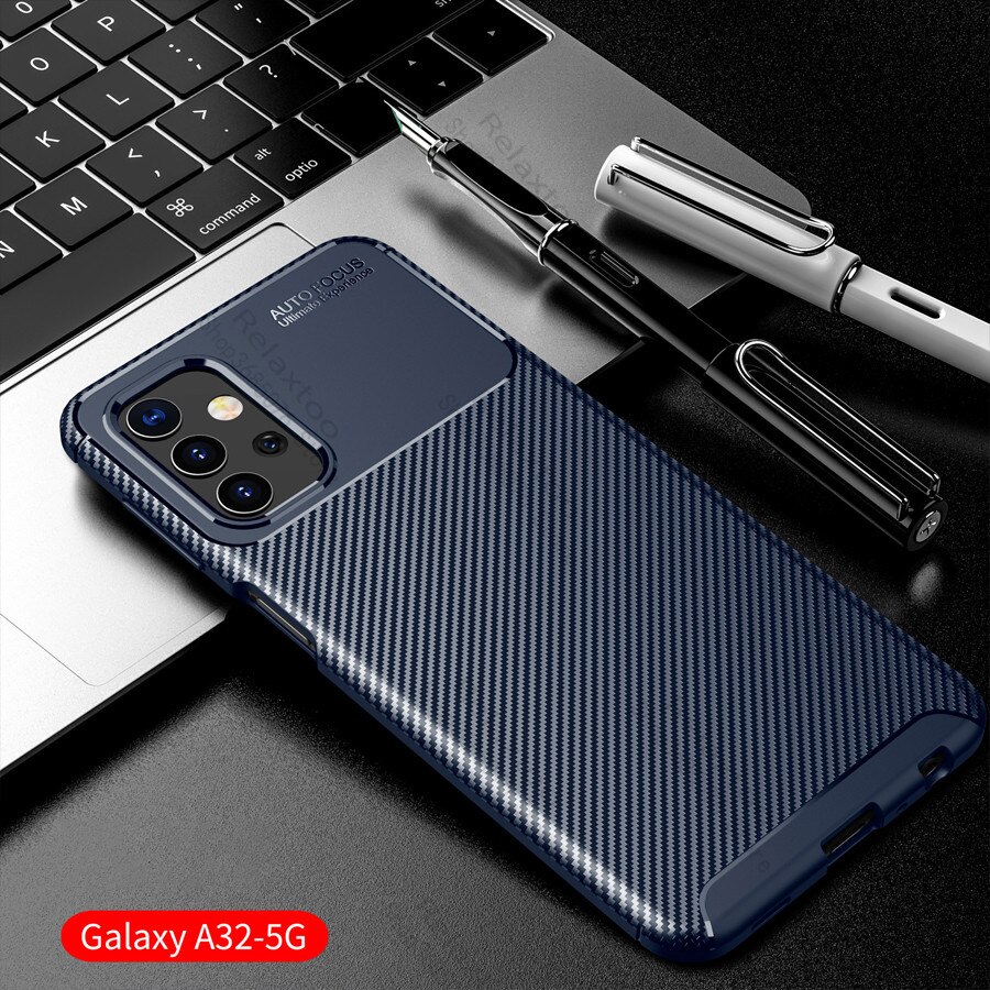 Caso para Samsung a32 4g de fibra de carbono suave funda protectora para samsung galaxy a32 32 32a para a32 SM-A325 6,5'': for samsung 74 / 2