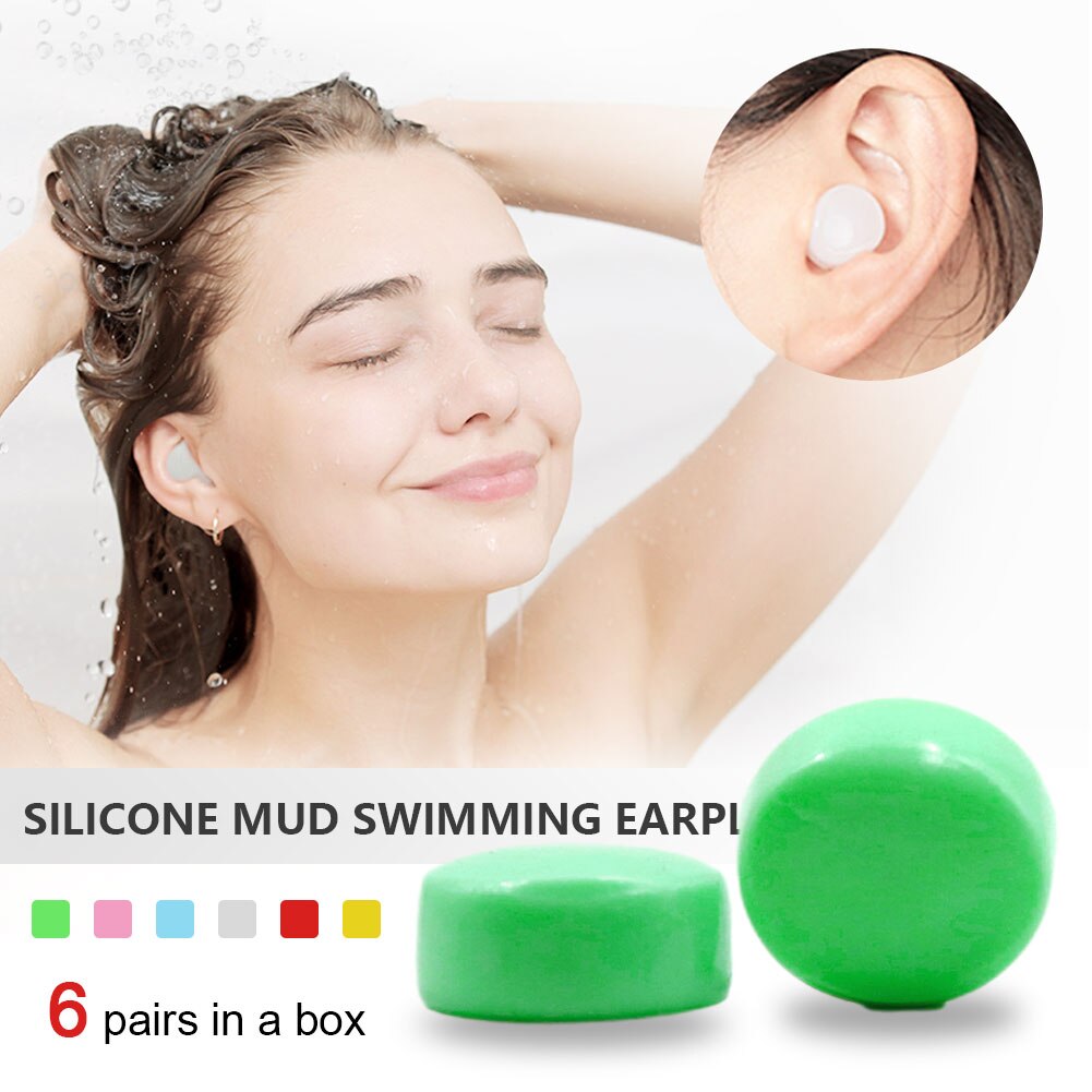 12 Stuks Oordopjes Beschermende Oordoppen Silicone Soft Waterdicht Anti-geluid Oordopjes Protector Zwemmen Douchen Water Sport