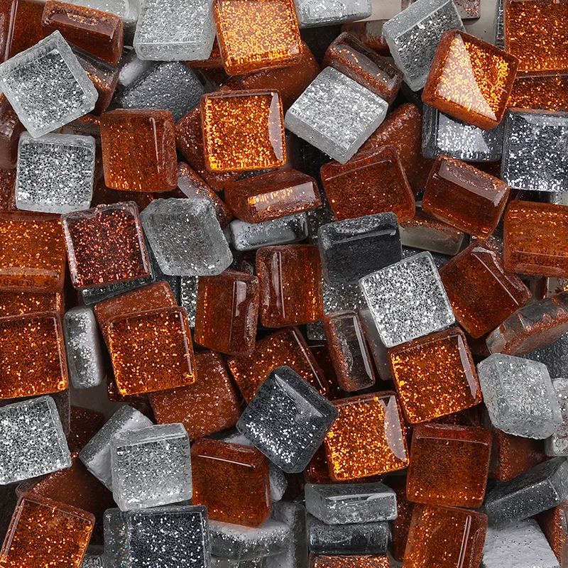 50Stck Diy mischen Farbe funkeln Glas Mosaik Steine Mosaik Fliesen Glas Kiesel Handwerk Material Puzzle Für Diy Mosaik, Der 10*10mm: 11