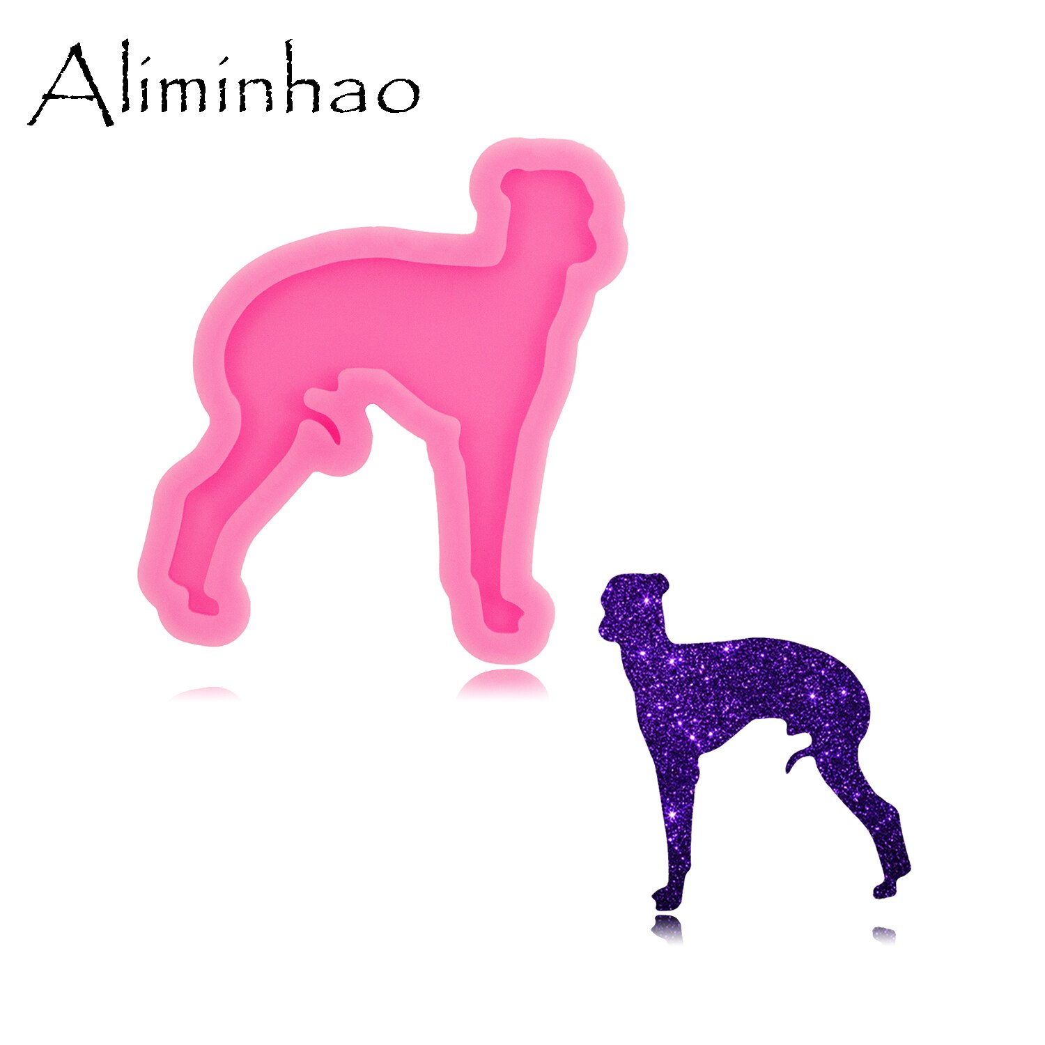 Moldes de resina de silicona para llavero, moldes de pastel de Chocolate Fondant, Shar pei brillante, galgo Italiano, galgo, galgo, perros, DY1522: Chocolate