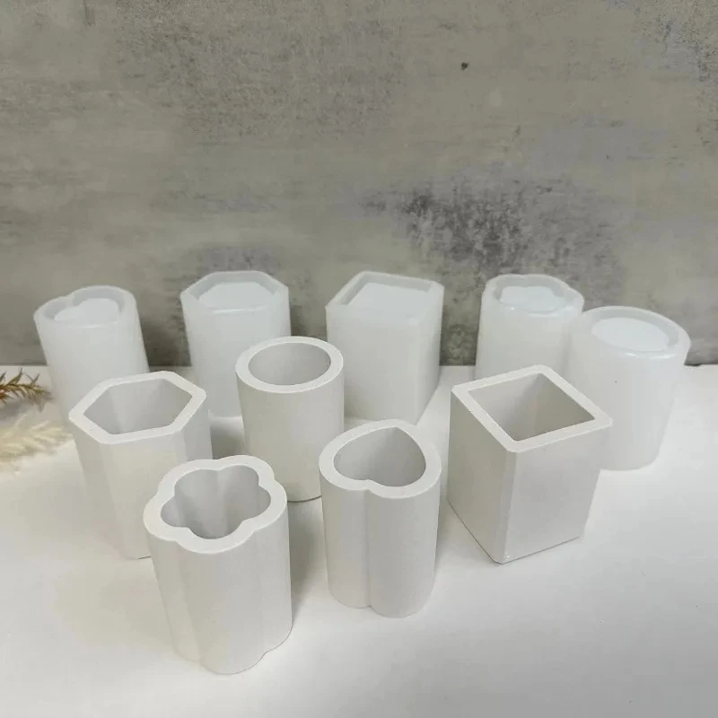 Caja de almacenamiento de portalápices, moldes de silicona para arcilla, florero, hormigón, cemento, Molde de resina, vela de aromaterapia, molde para taza