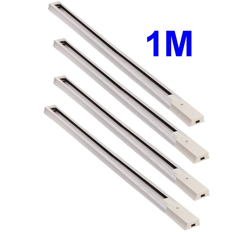 4 stks/partij 0.5m 1m Zwart Wit 2 Draad Spoor Rail Voor Track Lichten Aluminium Iluminacao Rail Verlichting Led spots Rail