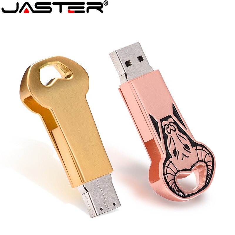 Jaster Pen drive Metal Gold/Rose Gold Bull Head USB Flash Disk 4GB 8GB 16Gb 32Gb 64Gb Personaliseren Pen Drive USB Memory Stick