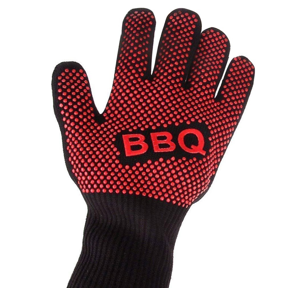 Højtemperatur varmebestandigt hjemmekøkken madlavning forsyninger mikrobølgeovn handske tyk skridsikker handske: Lysegul