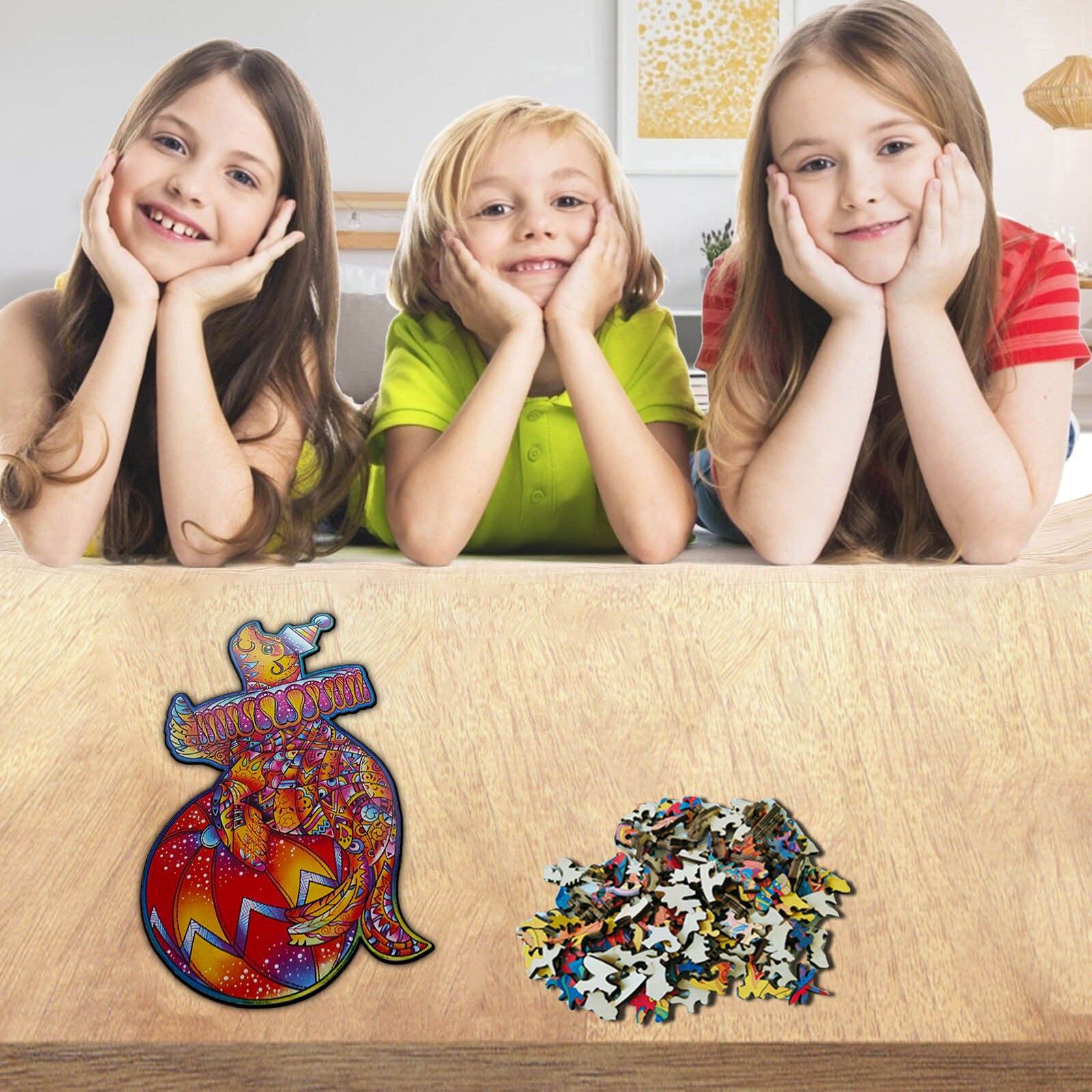 Diy Houten Puzzels Natuurlijke Dier Unieke Vorm Puzzel Stuks Beste Cadeau Voor Volwassenen Kinderen Intellectuele Puzzels Game Speelgoed
