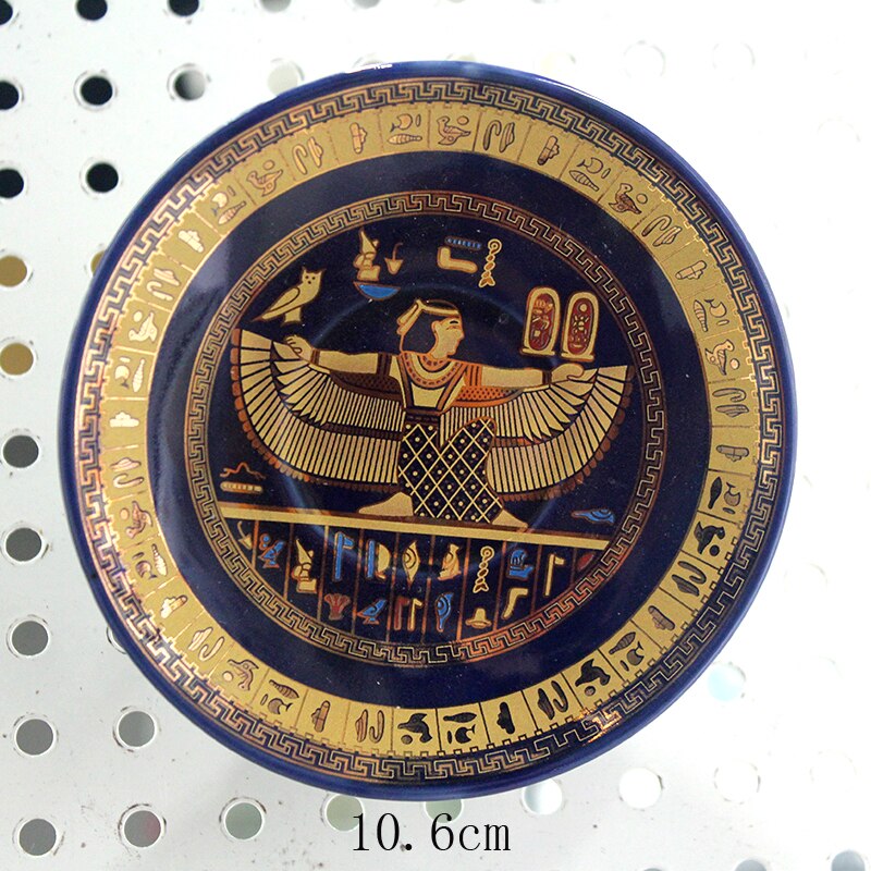 Platos decorativos de pintura de estilo egipcio, plato artístico de cerámica para el hogar, placa de pintura de fondo de Hotel: 1870