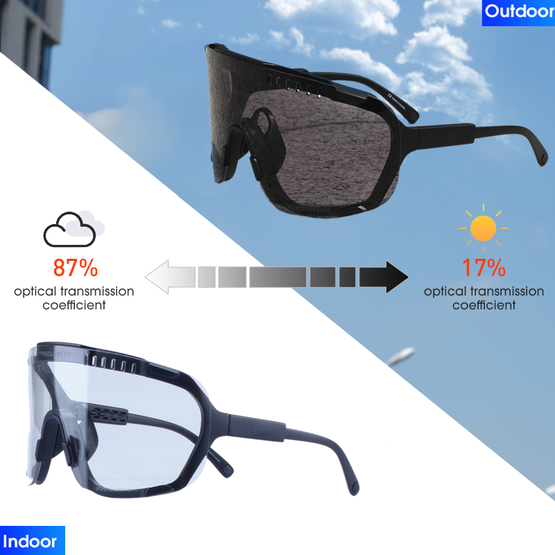 Origineel Verslindt Fotochromische Fietszonnebril Mannen Vrouwen Sport Mountainbike Fietsbril Mtb Brillen Verkleuring: Rood