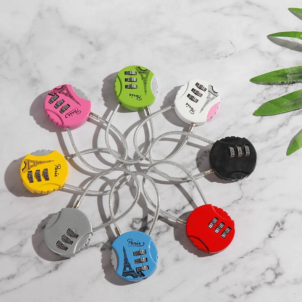 Mini Mechanical Combination Lock 3 Dial Digit Number Code Padlock Security Travel Safe Lock Luggage Lock of Gym 38*90mm