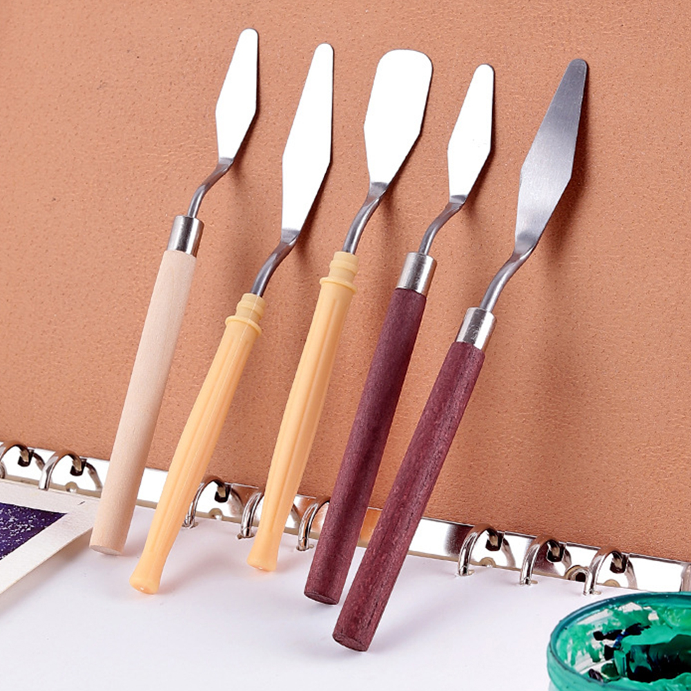 7Pcs Fine Art Oil Painting Scraper Paint Spatula Stainless Steel Paint Picking Knife Student Coloring Spatula Artist Art Tools