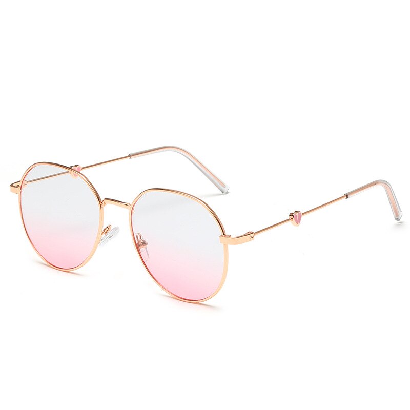Elbru Cute Love Heart Glasses Frame Girls Women Gradient Pink Metal Optical Glasses Myopia Student Spectacle Frames for Female: Gradient Pink Lens