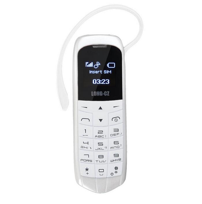 Long-cz  j8 mini bluetooth telefon med håndfri bluetooth dialer bluetooth hovedtelefon funktion fm single micro sim card 3 farver: Hvid