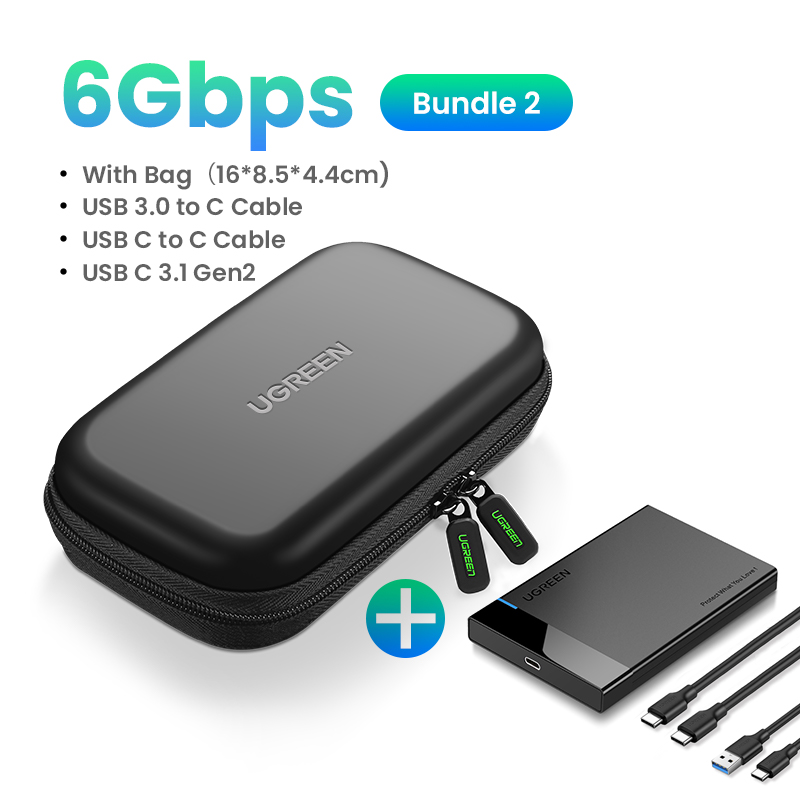 UGREEN-Adapter do dysku zewnętrznego HD HDD SSD, Case 2.5 SATA do USB 3.0, do typu C 3.1, zewnętrzny: Różowy