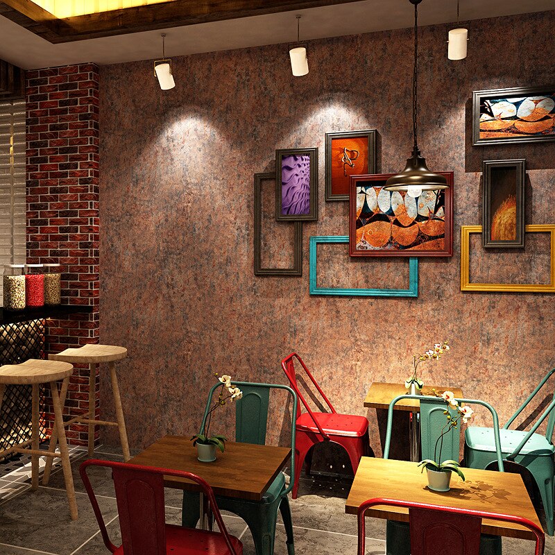 Papel de parede estilo industrial nostálgico, papel de parede estilo industrial retrô mottled para café, restaurante, loja de roupas, cimento, cinza