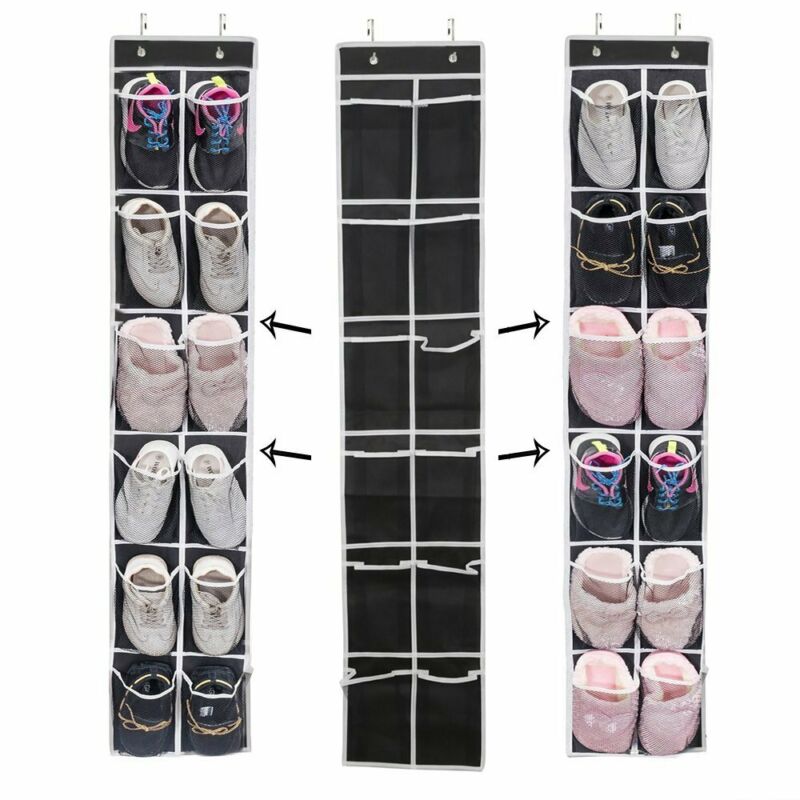 12/24 Pockets Hanging Shoe Storage Non-woven fabric Behind Door Shoe Rack Space Save Shoes Holder Organizer