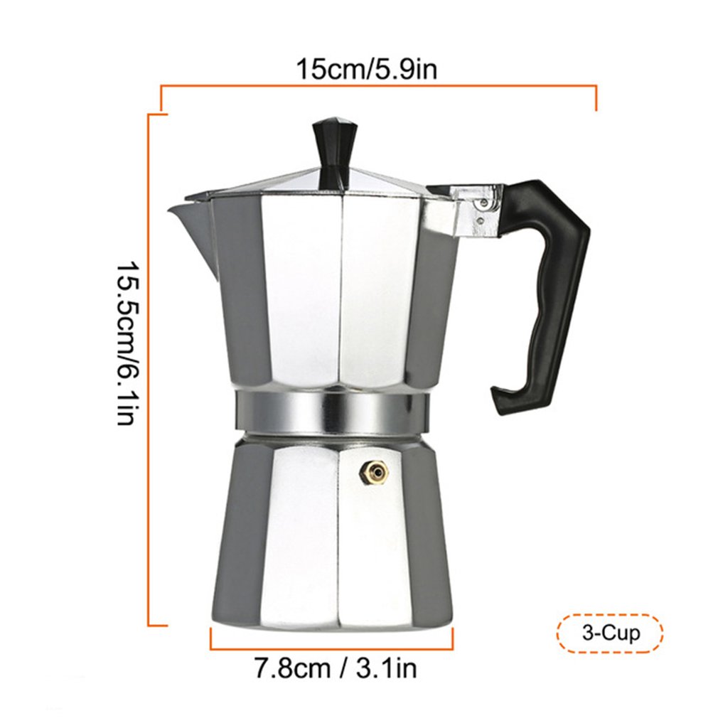 Aluminium kaffekanne 3 kopp /6 kopp /9 kopp /12 kopp kaffetrakter espresso percolator komfyrtopp mokka potten elektrisk komfyr