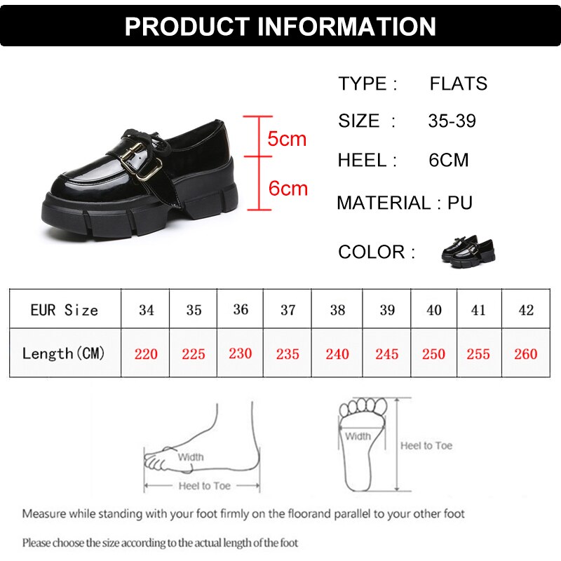 Zapatos planos de mujer con hebilla metálica de charol negro de Rimocy, suela gruesa de punta redonda, zapatos Oxford para mujer, zapatos planos informales de otoño