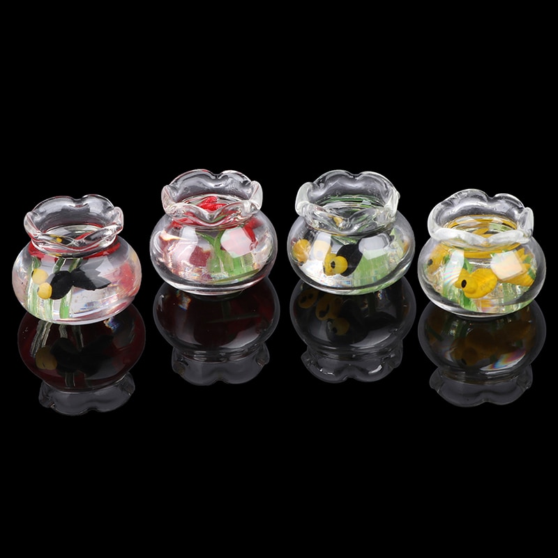 1:12 puppenhaus Miniatur Mini Glas Fisch Panzer transparent Aquarium Puppenhaus Hause Ornamente freundlicher Spielzeug