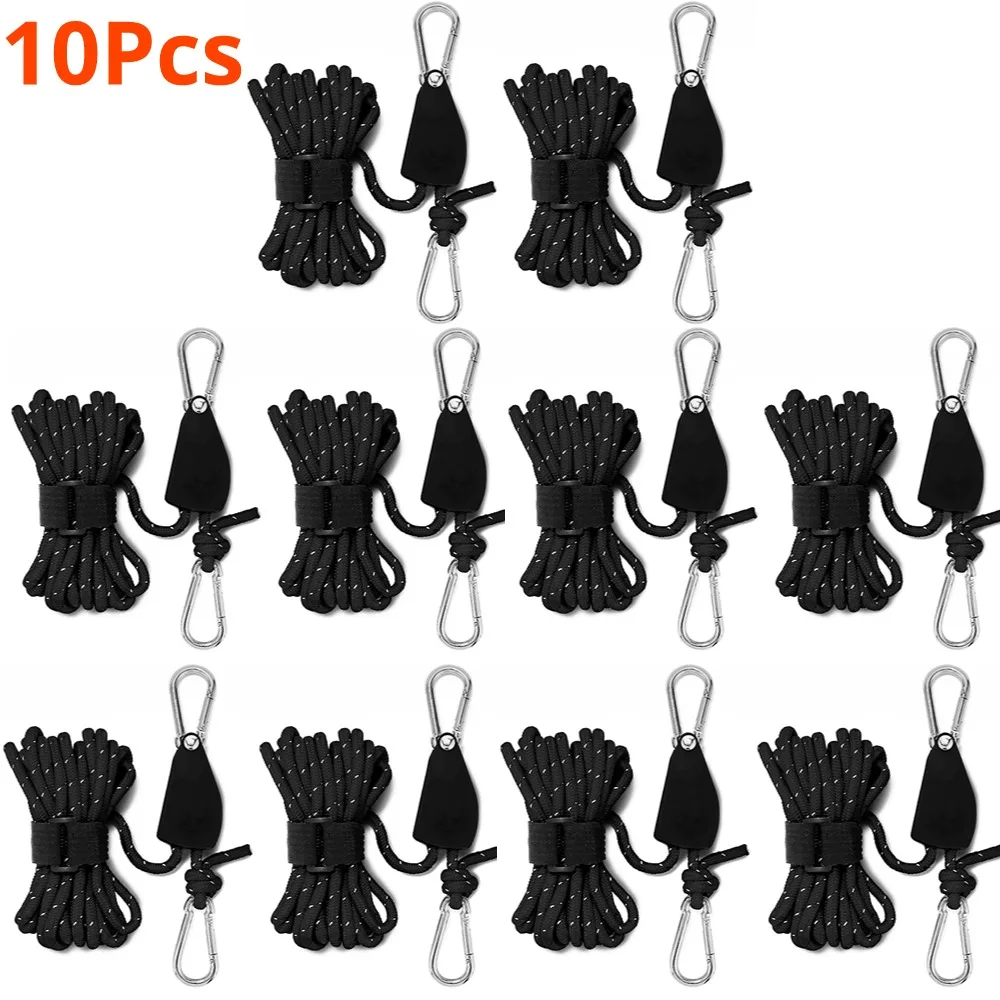 1-10 pz 4M 4MM tendicinghia da campeggio tendicinghia a cricchetto tenda da campeggio tenda da suola regolabile corda del vento gancio puleggia attrezzi da campeggio: Cioccolato