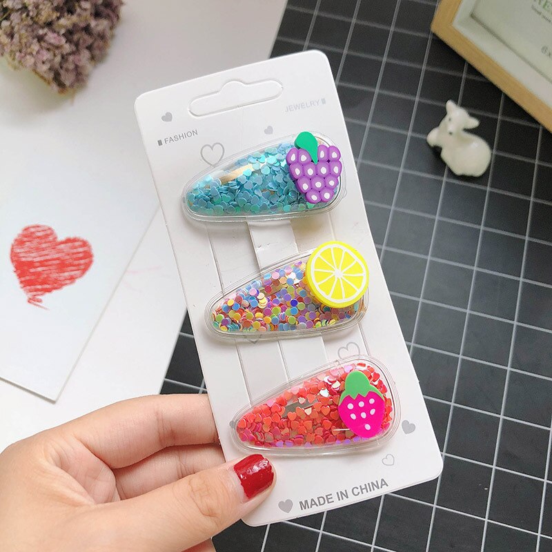 3/5pcs Children Cute Color Hairclip Head Jewelry -shaped Clip Hair Accessories Baby Clip Cute Baby Hairpin TXTB1: 06 3pcs