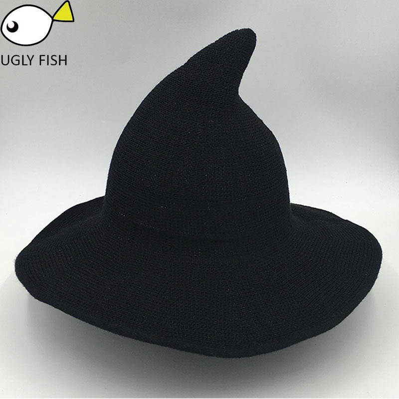 Chapéu de sol para As Mulheres Traje dobrável Chapéu Bola Cap Chapéu de Bruxa Para O Natal Bonito crochê mulheres chapéu de Verão