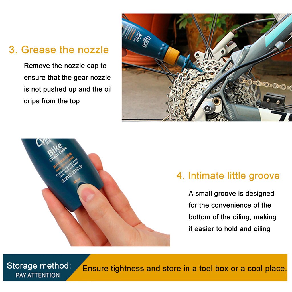Moda CYLION 60ml wioślarz górski wioślarz MTB łańcuch smar olej smarowy w/ściereczka robić czyszczenia accesorios bicicleta wioślarz