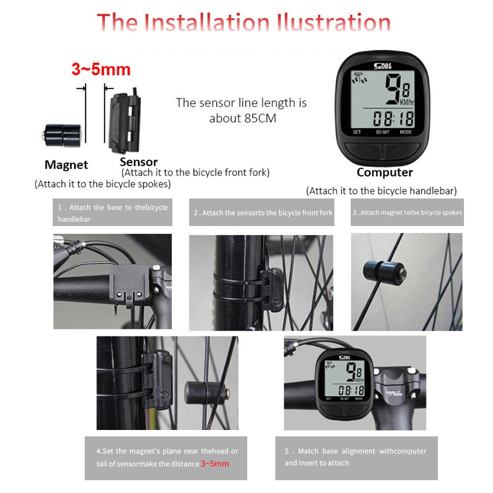 Cykel vattentät dator cykel stoppur cykling bärbar lcd digital display hastighetsmätare utomhus cykling cykel dator