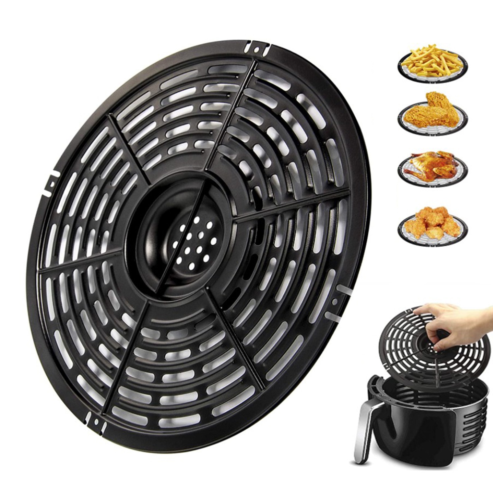 Multi-function Air Fryer Grill Pan Replacement Grill Pan Non-Stick Air Fryer Crisper Pan For Make Fried Potatoes Pizza Chicken