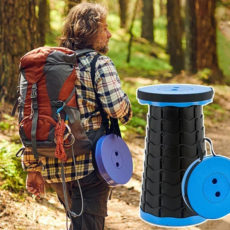 Silla plegable redonda portátil, silla de acordeón con ajuste de altura, herramienta Simple, elefante para Columpio de patio de recreo, novedad de 2024