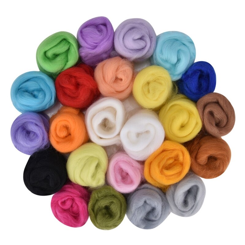 Handmade Needle Felting Starter Kit Roving Wool Set with Tool DIY Craft Material 87HA