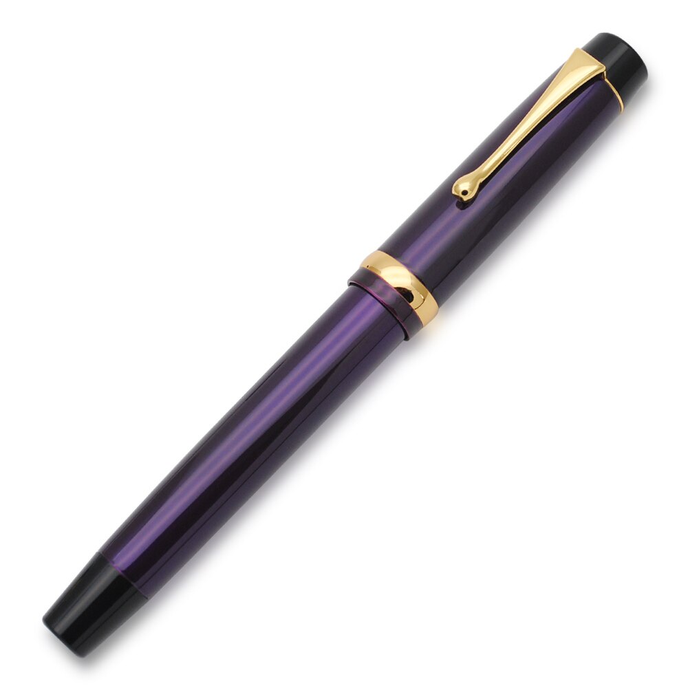 Jinhao 15 Metal Fountain Pen with Golden Clip M Nib 0.7mm Ink Pen: Purple