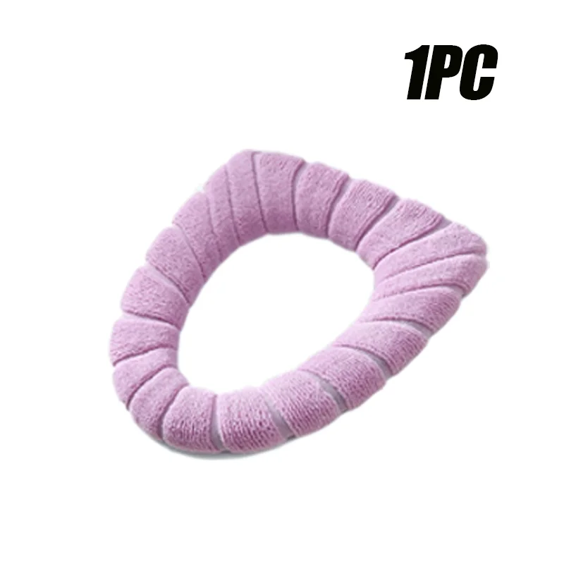 Mjukt och varmt toalettsitsskydd tvättbart badrum toalettdyna kudde med handtag tjockare mjuk matta stickning varmare closestool matta: Gul