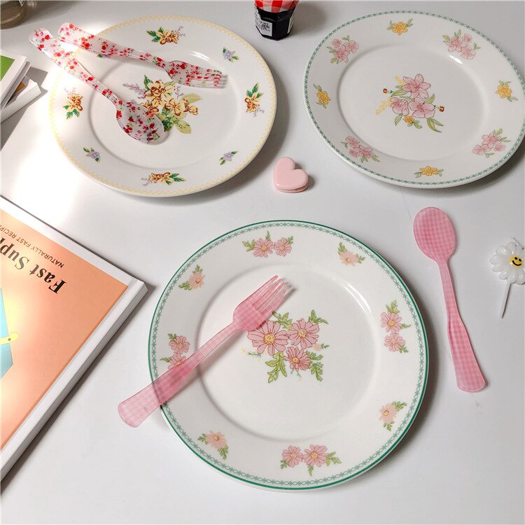 LadyCC Japanese Ceramic Plate Ceramics Dishes and Plates Sets Dinner Plates Set Fruit Plate Japanese Dishes Snack Plate