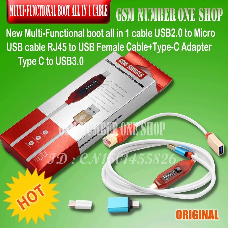 Micro USB RJ45 Multifunction boot all in 1 cable for Qualcomm EDL/DFC/9008 Mode support fast charge MTK/SPD box octopus box