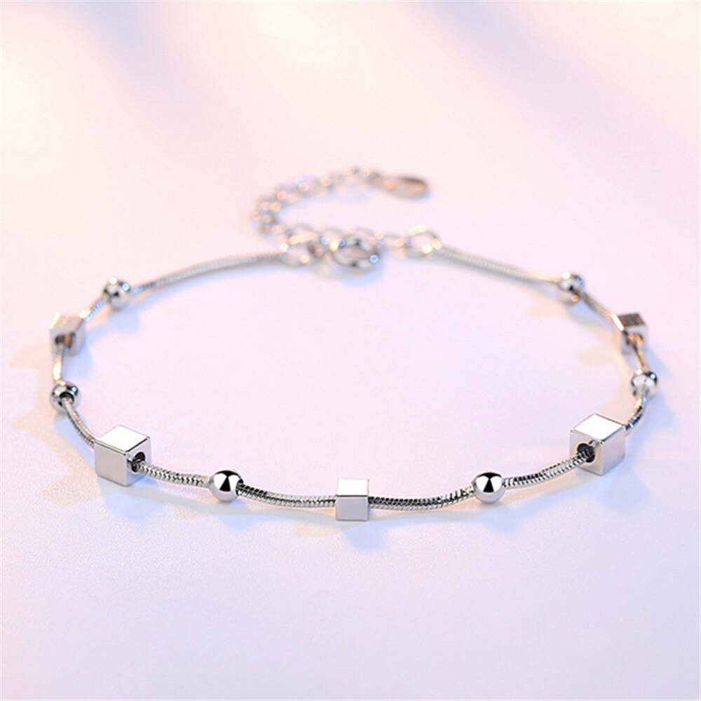 NEHZY-sello de plata S925 para mujer, joyería de a la , pulsera cuadrada de pentculo, Simple, Original, Retro, viento fino