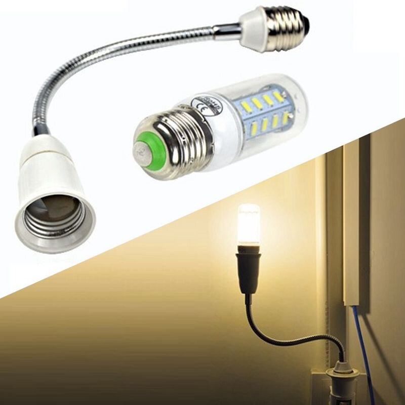 Led Light Bulb Lamp Holder Converters Adapter Flexibele E27 Om E27 20Cm Lengte Flexibele Extend Socket Base Type Extension