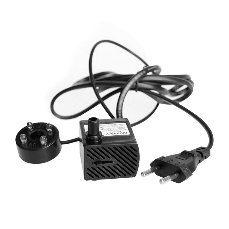 Submersible Pump Quiet Water Pump Fountain Pump with Power Cord 4 LED Lights Built-in Filter for Fish Tank Pond Aquarium