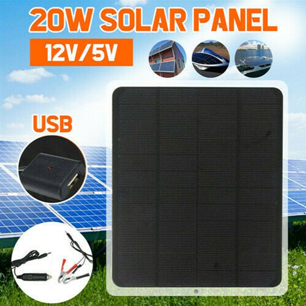 18v 20w usb zonnepaneel zonnecellen zonnebank sunpower dc usb monokristallijne flexibele zonnelader voor auto stroomvoorziening buiten