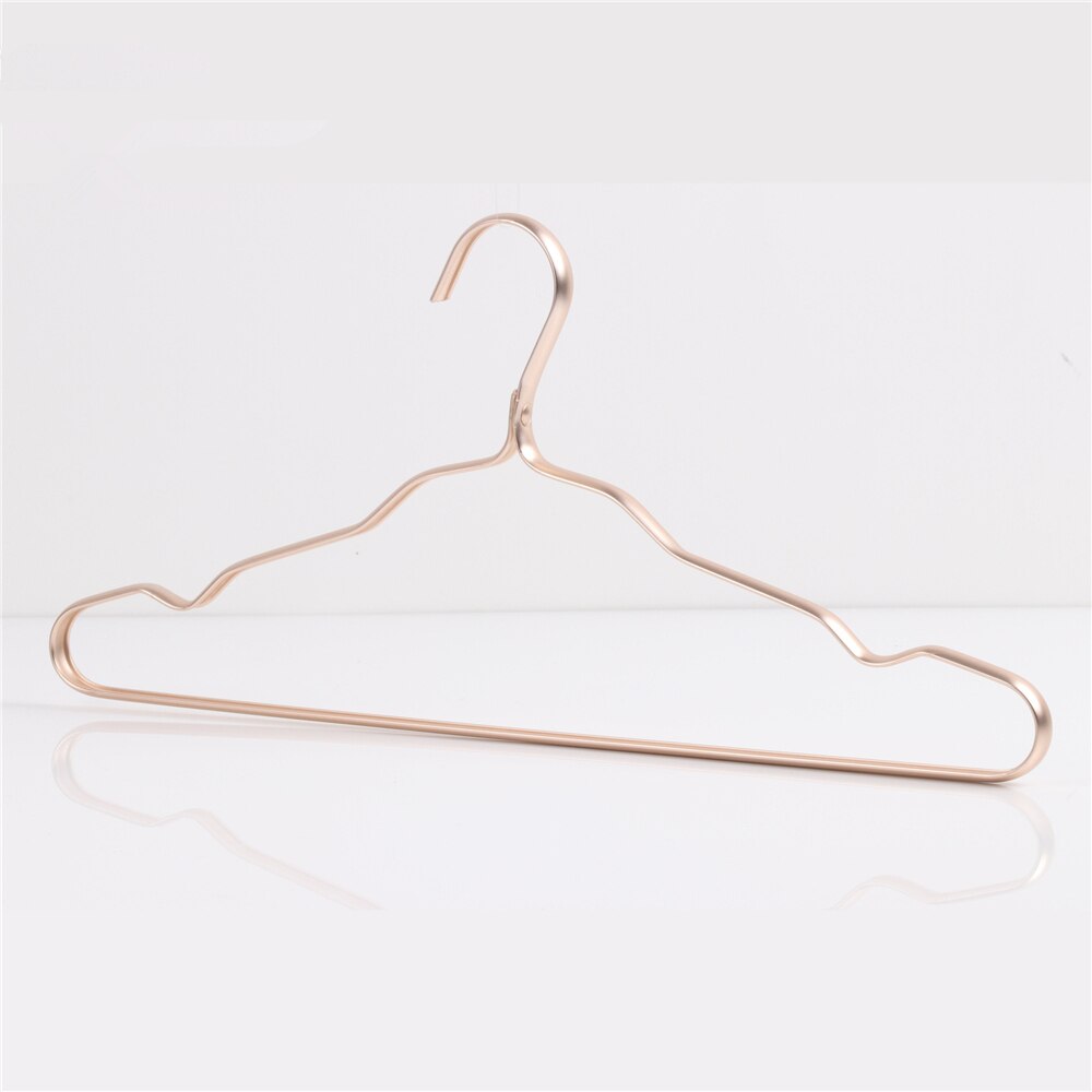Colgador de ropa de aleación de aluminio, perchero antideslizante de Metal, organizador de armario, estante de almacenamiento de ropa: Champagne gold / 1PC