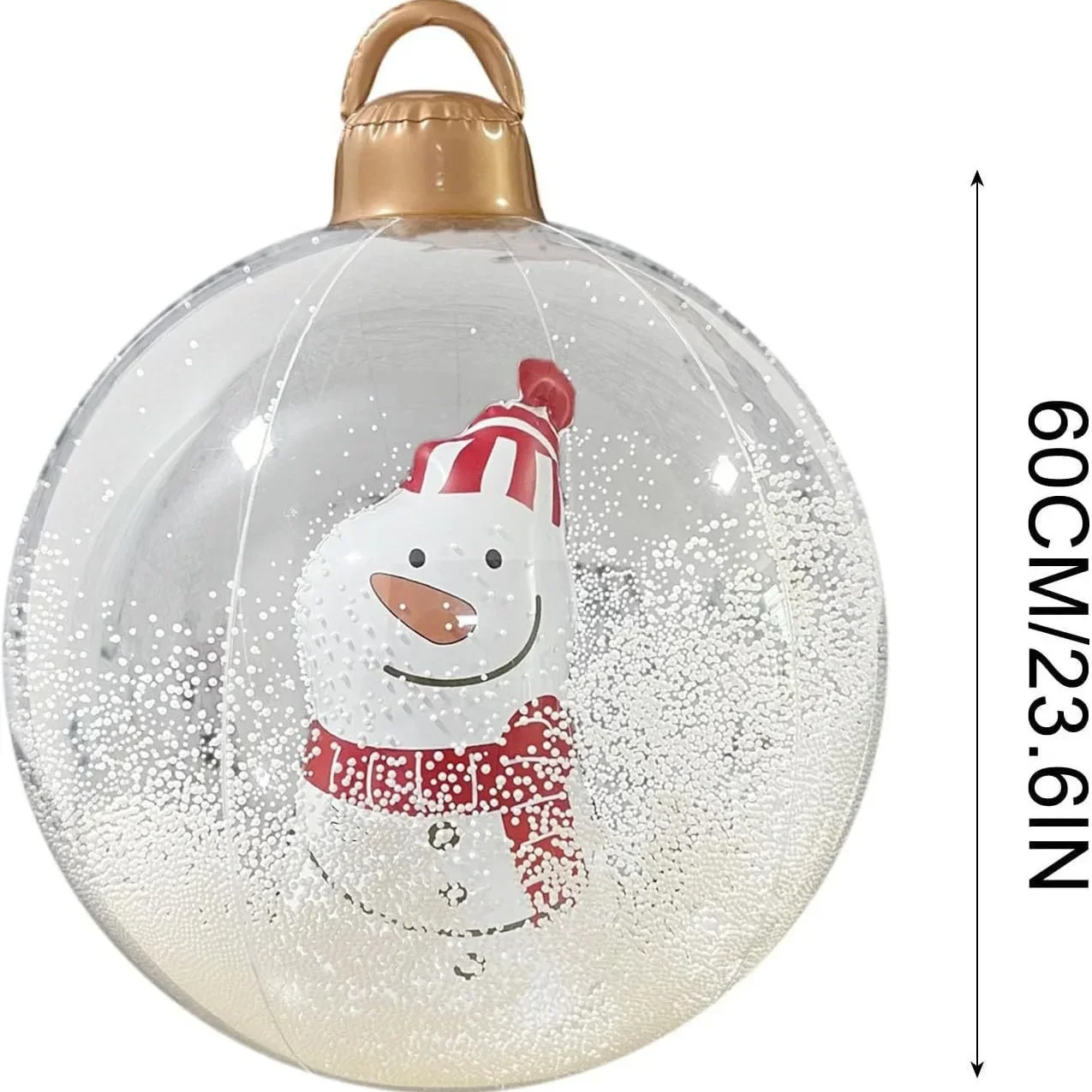 Bola LED inflable de Navidad de 60cm, globo transparente con luz, decoración de jardín para patio al aire libre, suministros de adornos para fiestas navideñas: Negro / EU