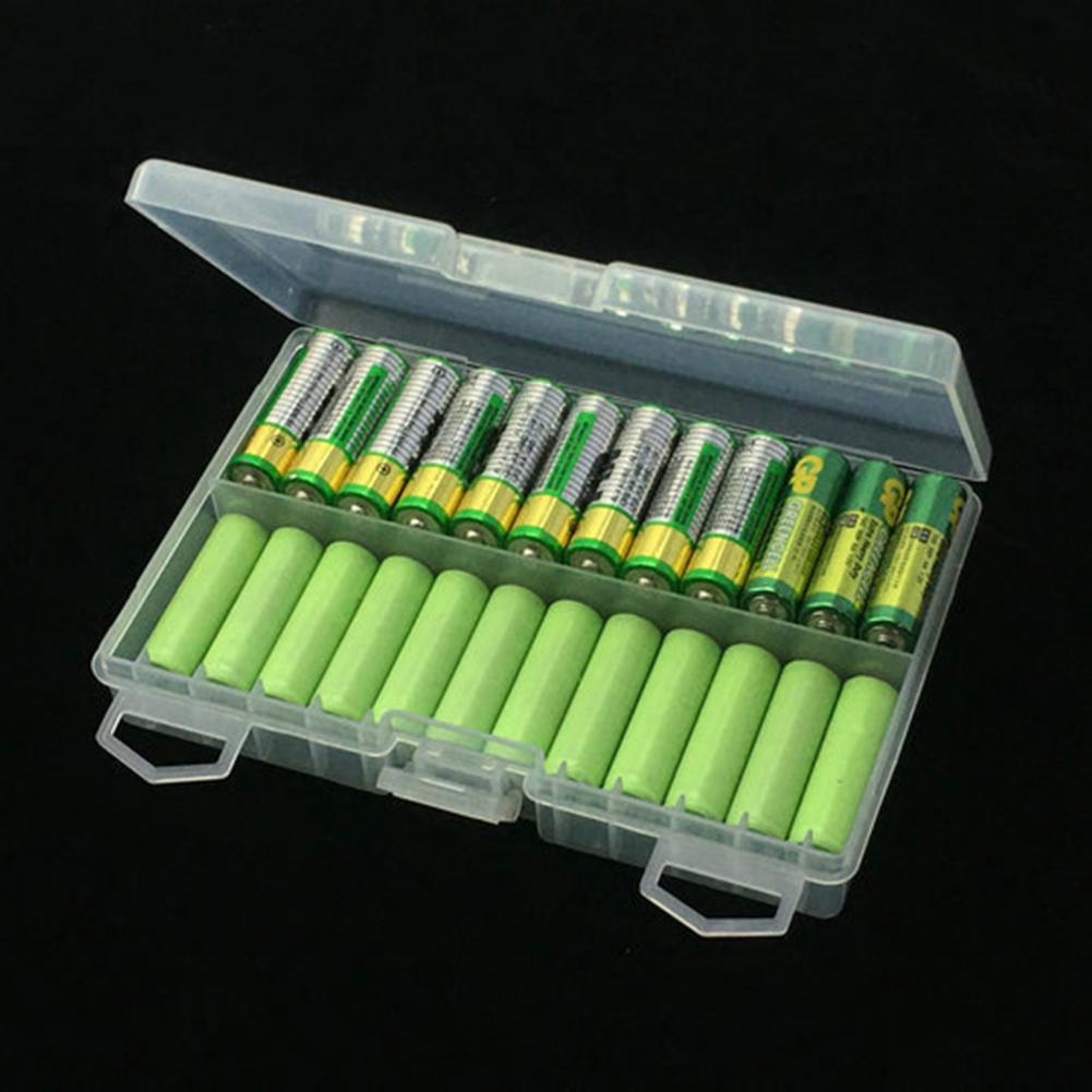 Battery Storage Container Useful 48Pcs AA AAA Cell Batteries Box Holder Case Lightweight Battery Storage Box